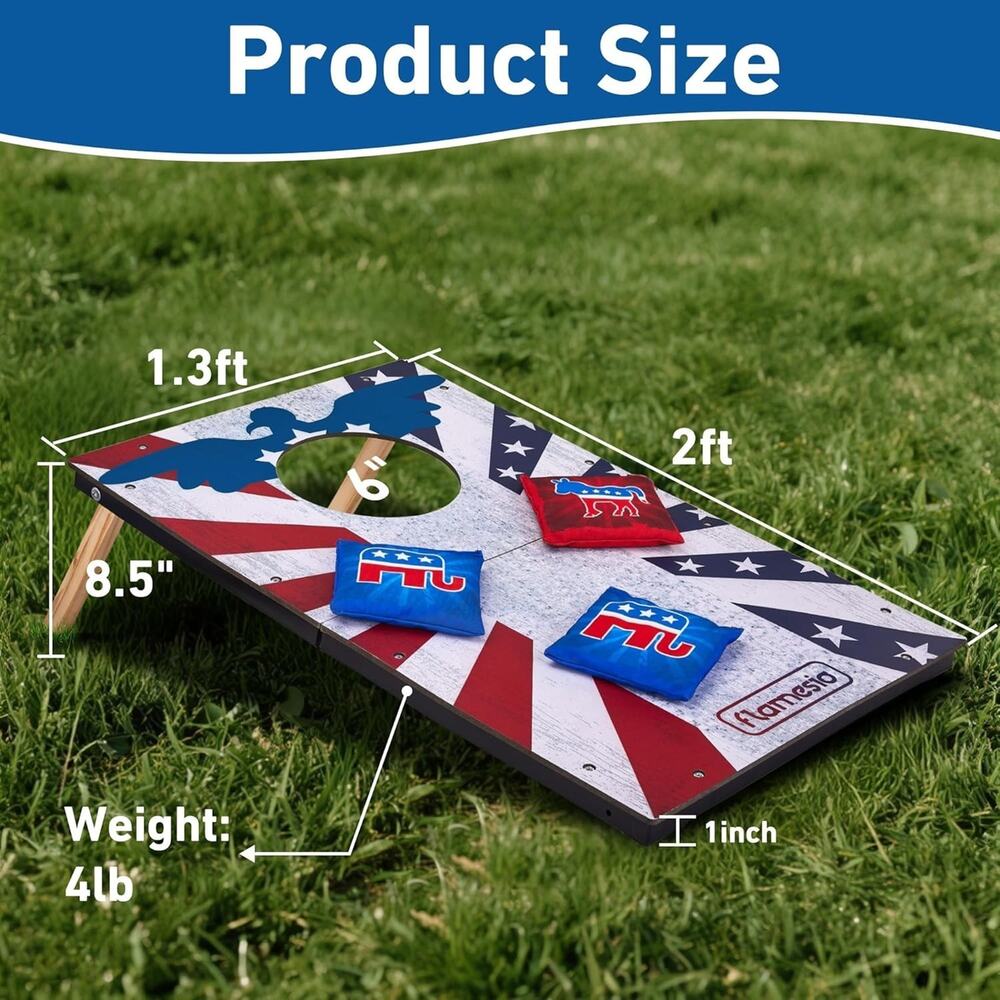 Portable Cornhole Board Set 2x1.3ft | 24"x16": Cornhole Set Outdoor Backyard Cor - Picture 2 of 7
